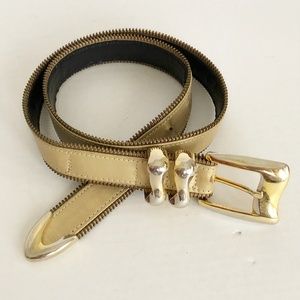 St. Maarten Leather Belt Zipper Accent Sz M